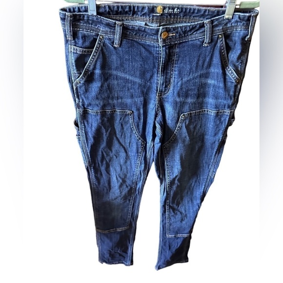 Carhartt size 12 regular slim fit carpenter jeans. Great details! EUC - Picture 4 of 16